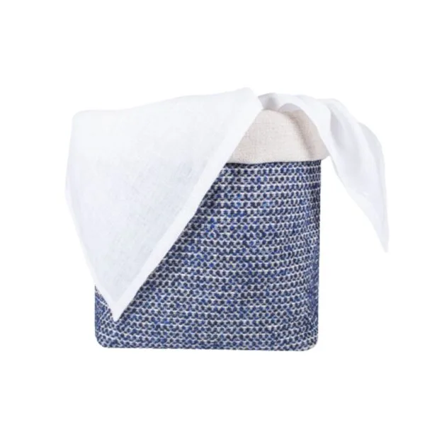 Canastilla de Pan gris puntos azules