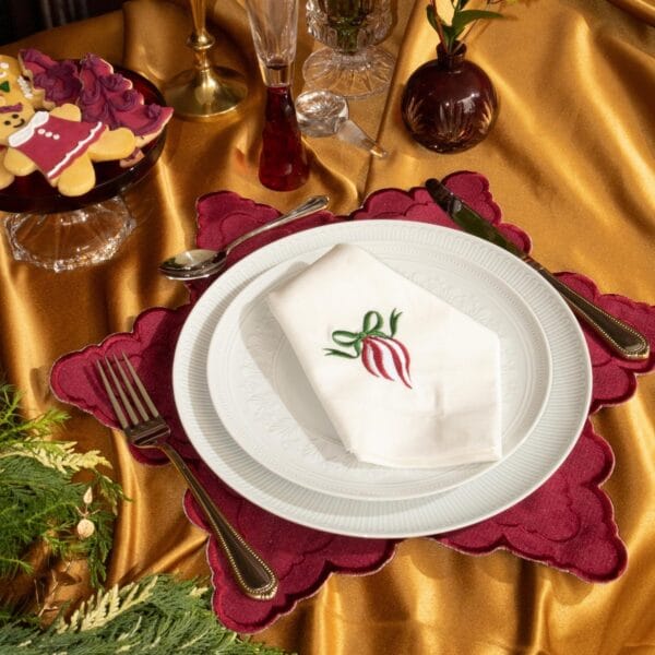 Servilletas Off white christmas adorno